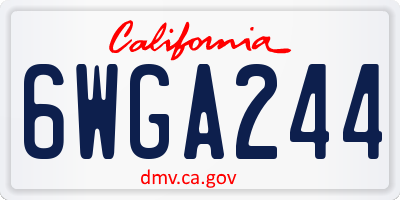 CA license plate 6WGA244