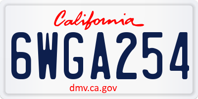 CA license plate 6WGA254
