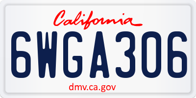 CA license plate 6WGA306