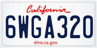 CA license plate 6WGA320
