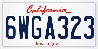CA license plate 6WGA323
