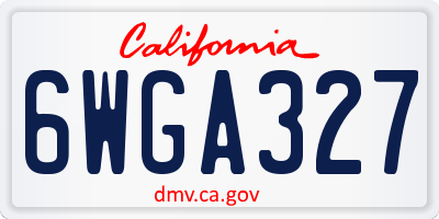 CA license plate 6WGA327