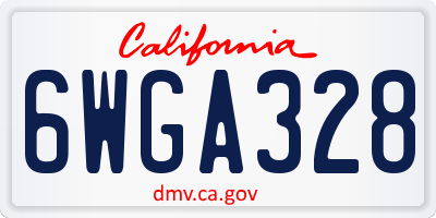 CA license plate 6WGA328