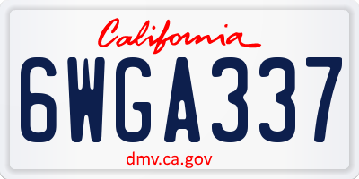CA license plate 6WGA337