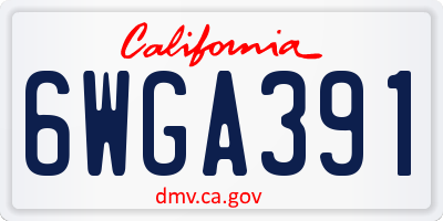 CA license plate 6WGA391