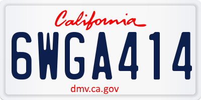 CA license plate 6WGA414