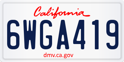 CA license plate 6WGA419