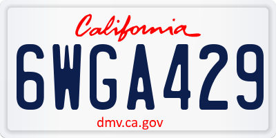 CA license plate 6WGA429