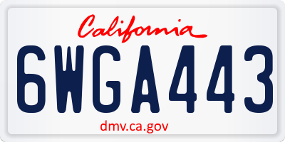 CA license plate 6WGA443