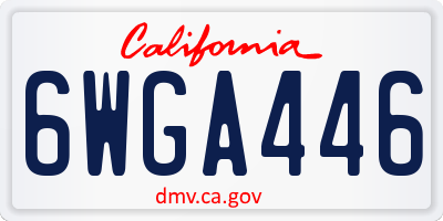 CA license plate 6WGA446