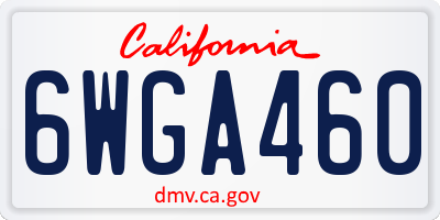 CA license plate 6WGA460