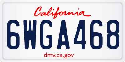 CA license plate 6WGA468