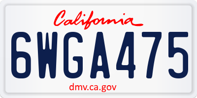 CA license plate 6WGA475