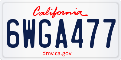CA license plate 6WGA477