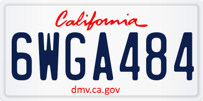 CA license plate 6WGA484