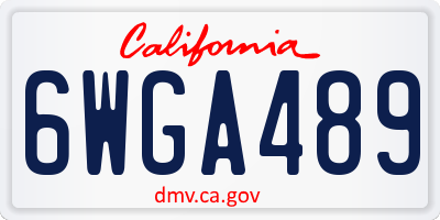CA license plate 6WGA489