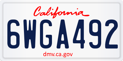 CA license plate 6WGA492