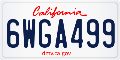 CA license plate 6WGA499