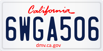 CA license plate 6WGA506