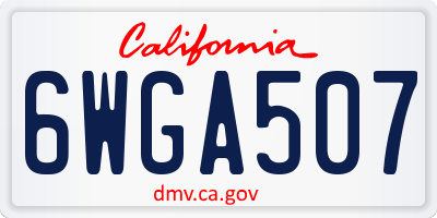CA license plate 6WGA507