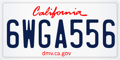 CA license plate 6WGA556