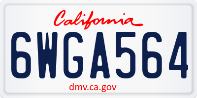 CA license plate 6WGA564