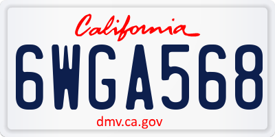 CA license plate 6WGA568