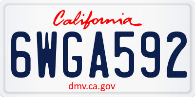 CA license plate 6WGA592