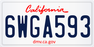 CA license plate 6WGA593