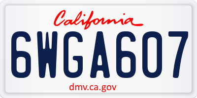 CA license plate 6WGA607