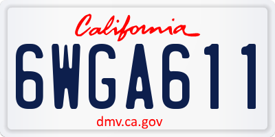 CA license plate 6WGA611