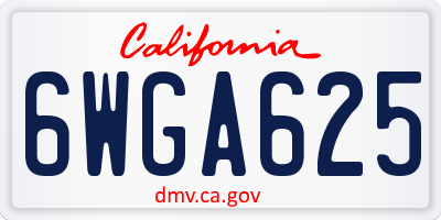 CA license plate 6WGA625