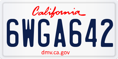CA license plate 6WGA642