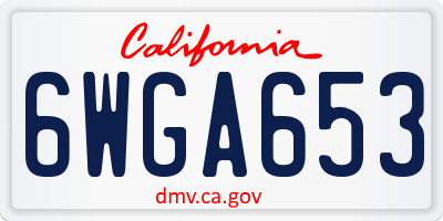 CA license plate 6WGA653