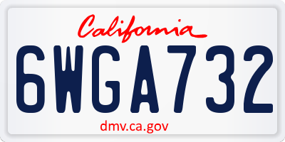 CA license plate 6WGA732