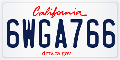 CA license plate 6WGA766