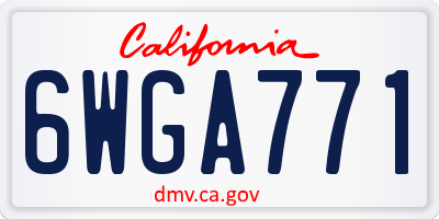 CA license plate 6WGA771