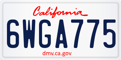 CA license plate 6WGA775