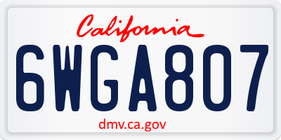 CA license plate 6WGA807
