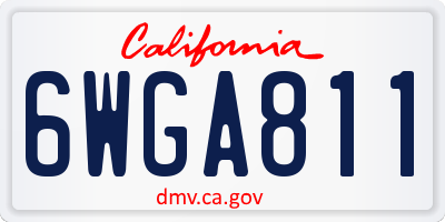CA license plate 6WGA811
