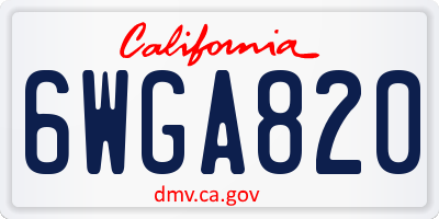 CA license plate 6WGA820