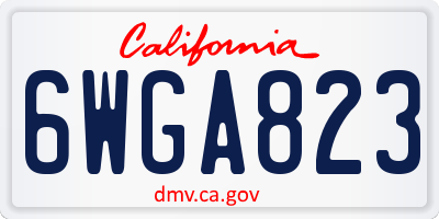 CA license plate 6WGA823
