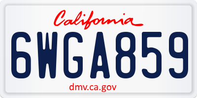 CA license plate 6WGA859
