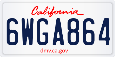 CA license plate 6WGA864