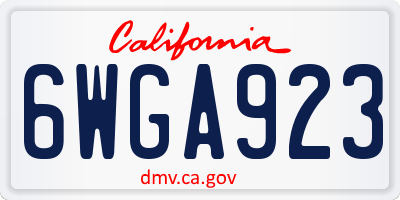 CA license plate 6WGA923