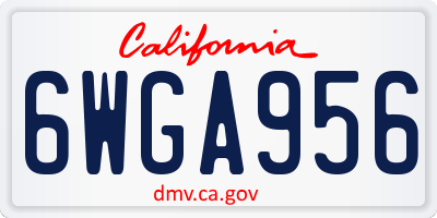 CA license plate 6WGA956