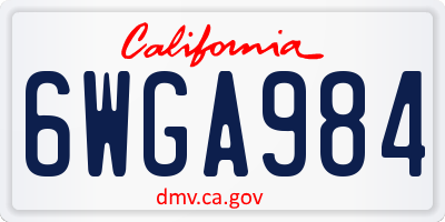 CA license plate 6WGA984
