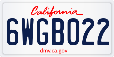 CA license plate 6WGB022