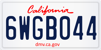 CA license plate 6WGB044