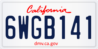 CA license plate 6WGB141